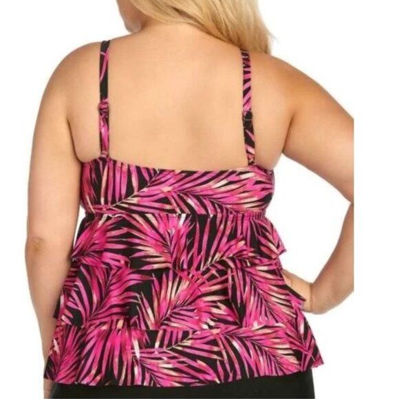 Island Escape Beach Underwire Tankini Swim Top - Picture 2 of 8